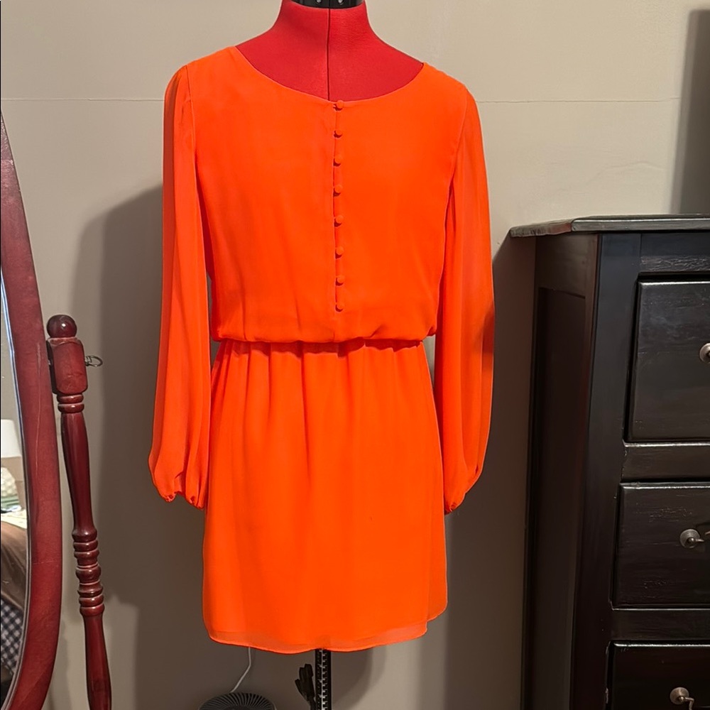 Gianni Bini Orange Buttoned Mini Dress